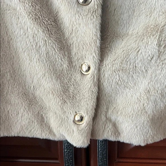 H&M Beige Teddy Jacket with Gold Buttons - Picture 3 of 7